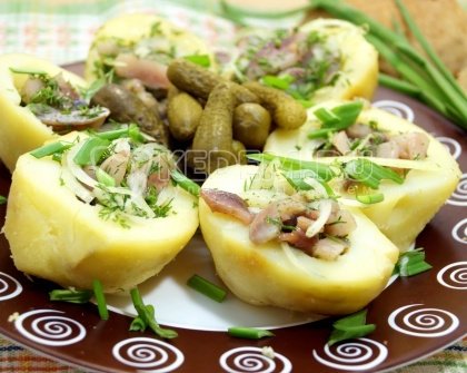 Картофель с селёдкой