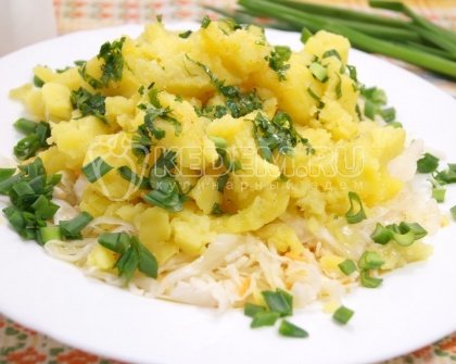 Картофель с квашеной капустой